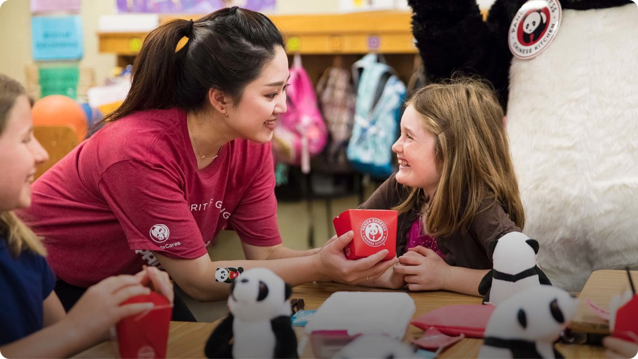 Panda Express Team with Children