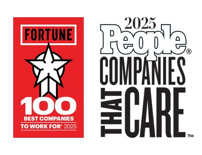 Fortune 100 Best Companies to Work For and People Companies that Care Logos