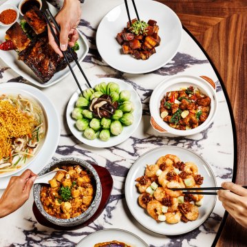 Pasadena Panda Inn Dining Table with Food View 1
