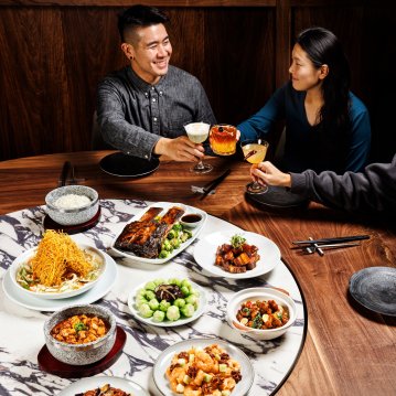 Pasadena Panda Inn Guests Dining at Table
