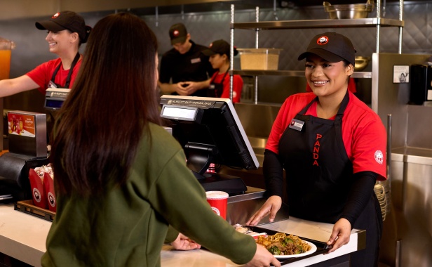 Panda Express Associate and Guest at Register