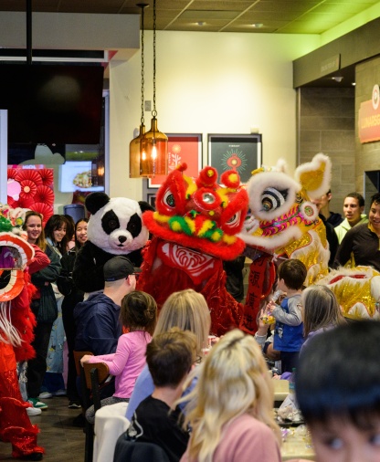 Lunar New Year Celebration at Panda Express with Lion Dance